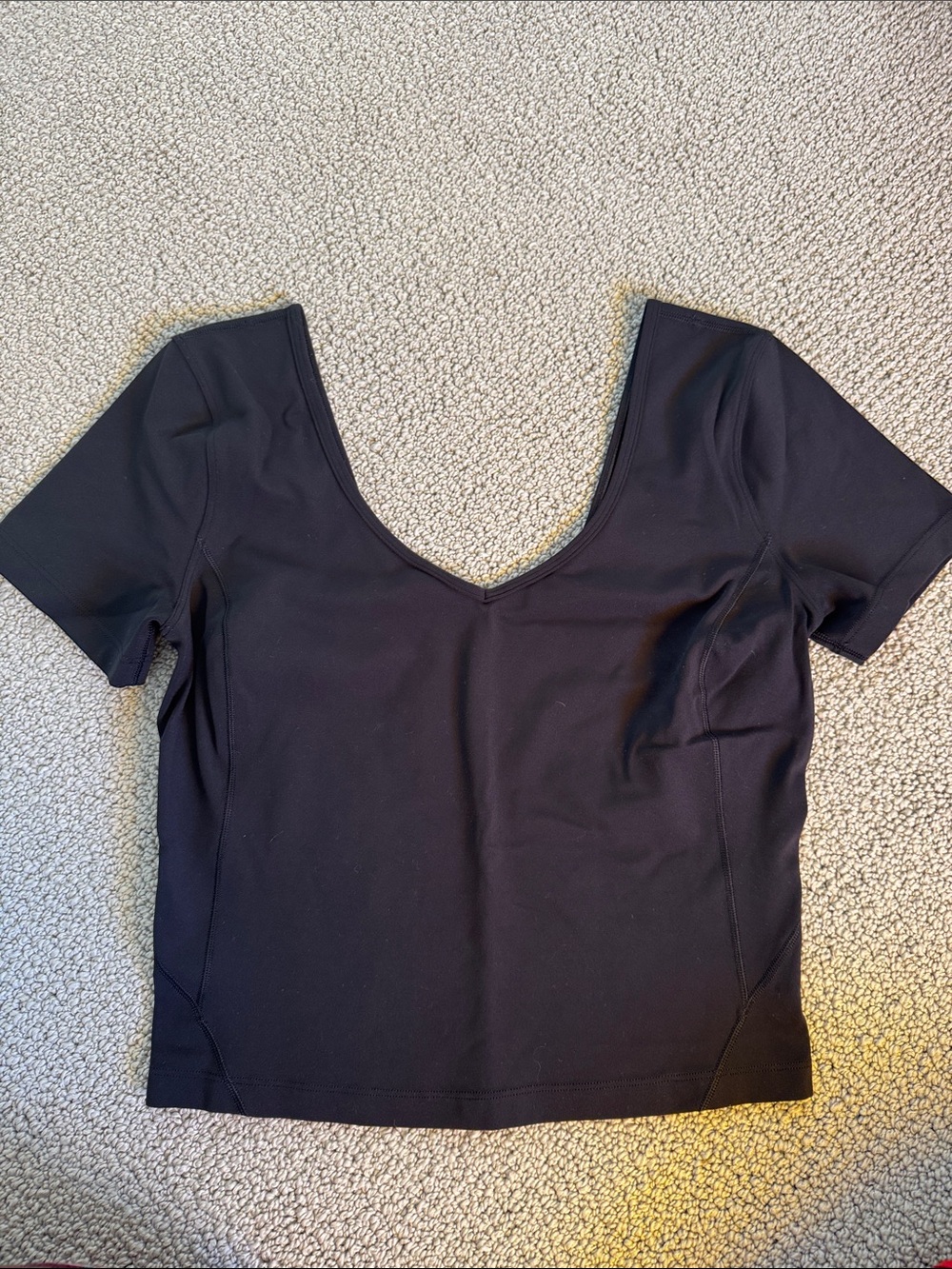 lululemon athletica Black V-Neck Crop Top